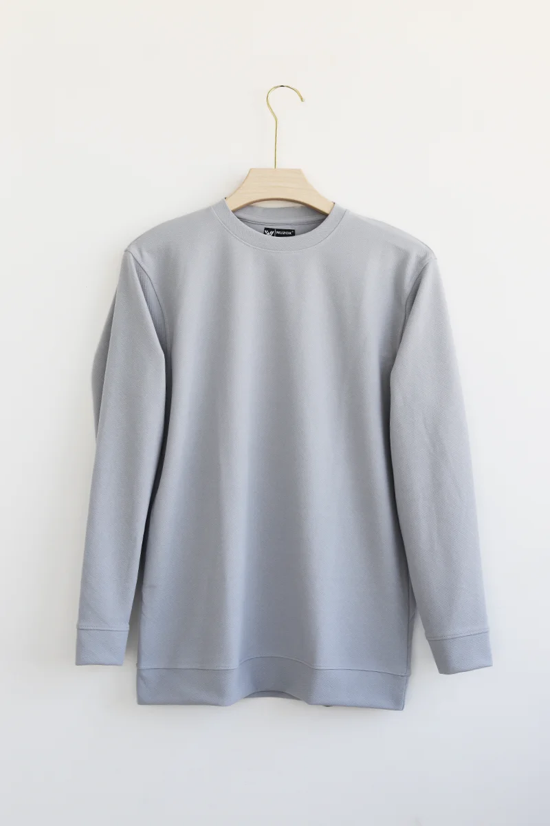 Plain Full Hand T-Shirt Lycra( light grey)